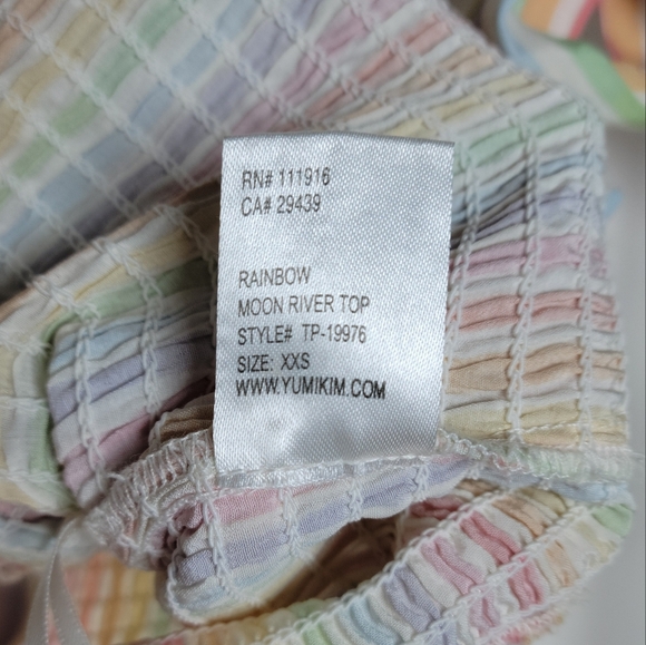 Yumi Kim Anthropologie Moon River Rainbow Tie Smocked Tank Top Size XXS - Picture 9 of 10